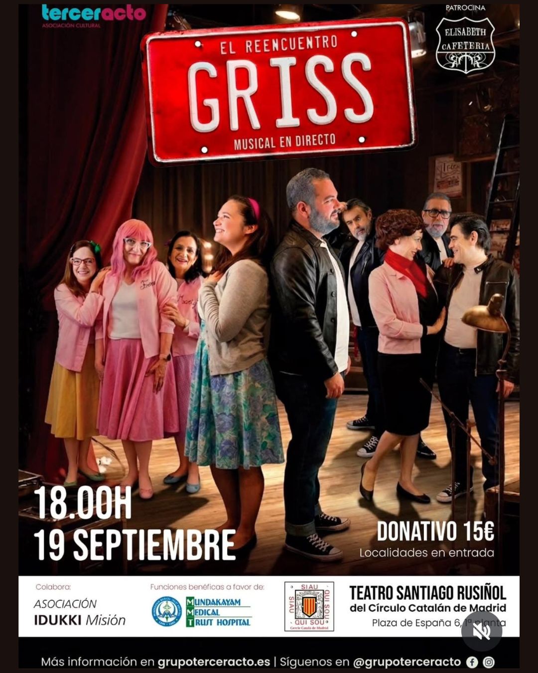 FUNCIÓ SOLIDÀRIA A FAVOR D’IDUKKI A CÀRREC DE TERCER ACTO. EL REENCUENTRO · GRISS EL MUSICAL
