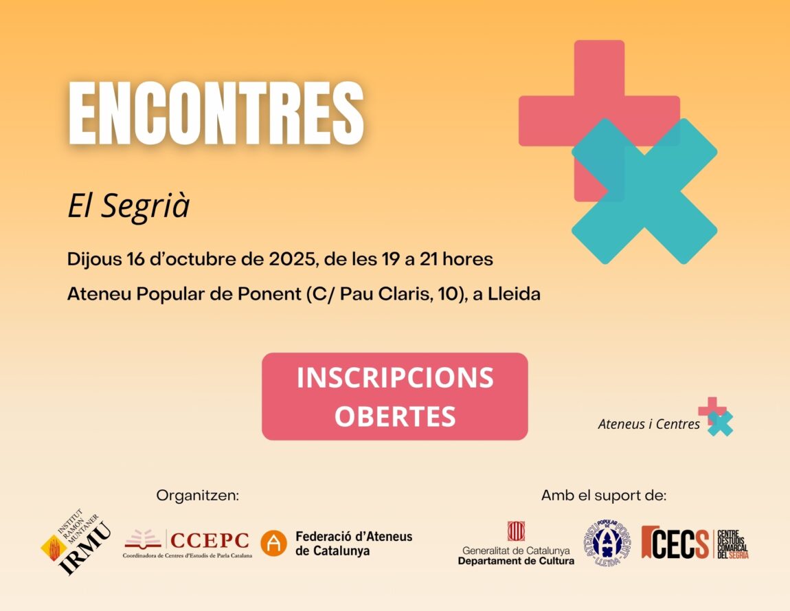 Aquest dijous se celebra la 4a edició dels Encontres del Segrià a l’Ateneu Popular de Ponent